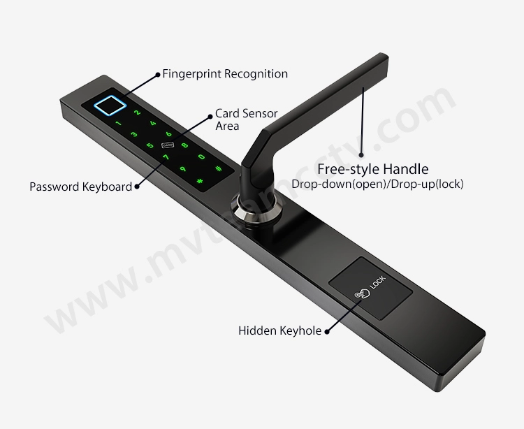 Slim Smart Lock For Aluminum Glass Door TTLock APP Smartphone Control WiFi Wireless Remote Fingerprint Door Lock