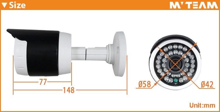 Vari-focal Lens 2.8-12mm Outdoor IP Camera 720P 1024P 1080P POE IP Camera(MVT-M16)