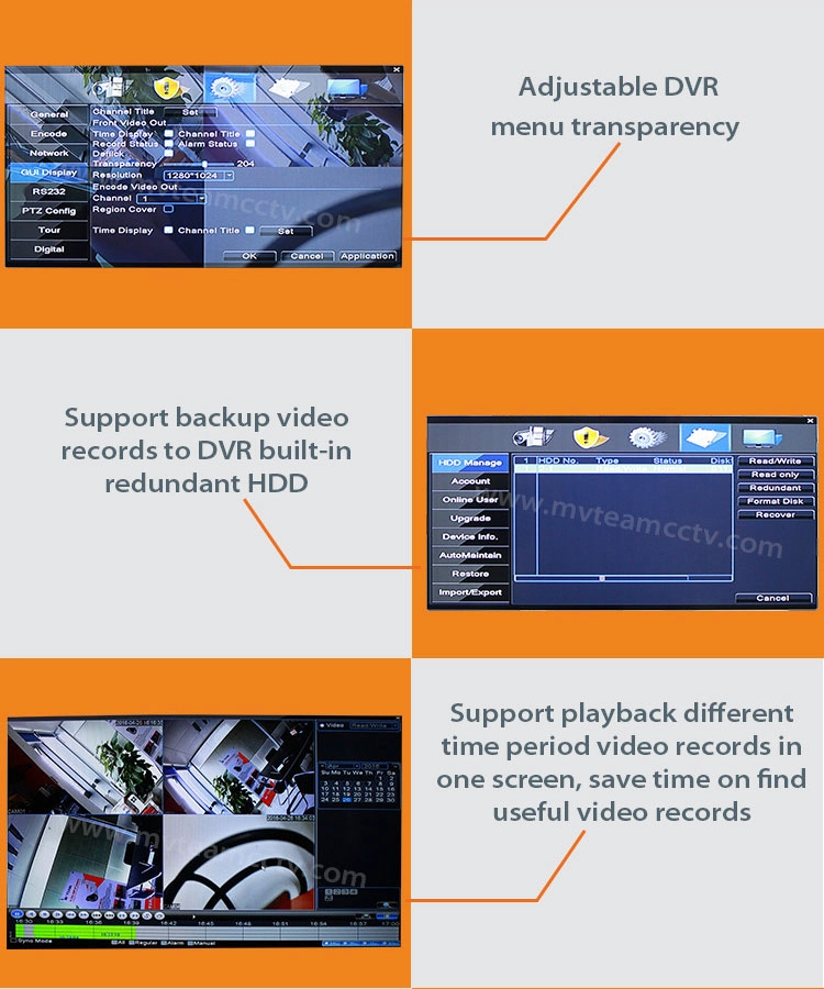 16CH 1080P AHD NVR Hybrid  Network dvr recorder support 4pcs HDD(62B16H80P)