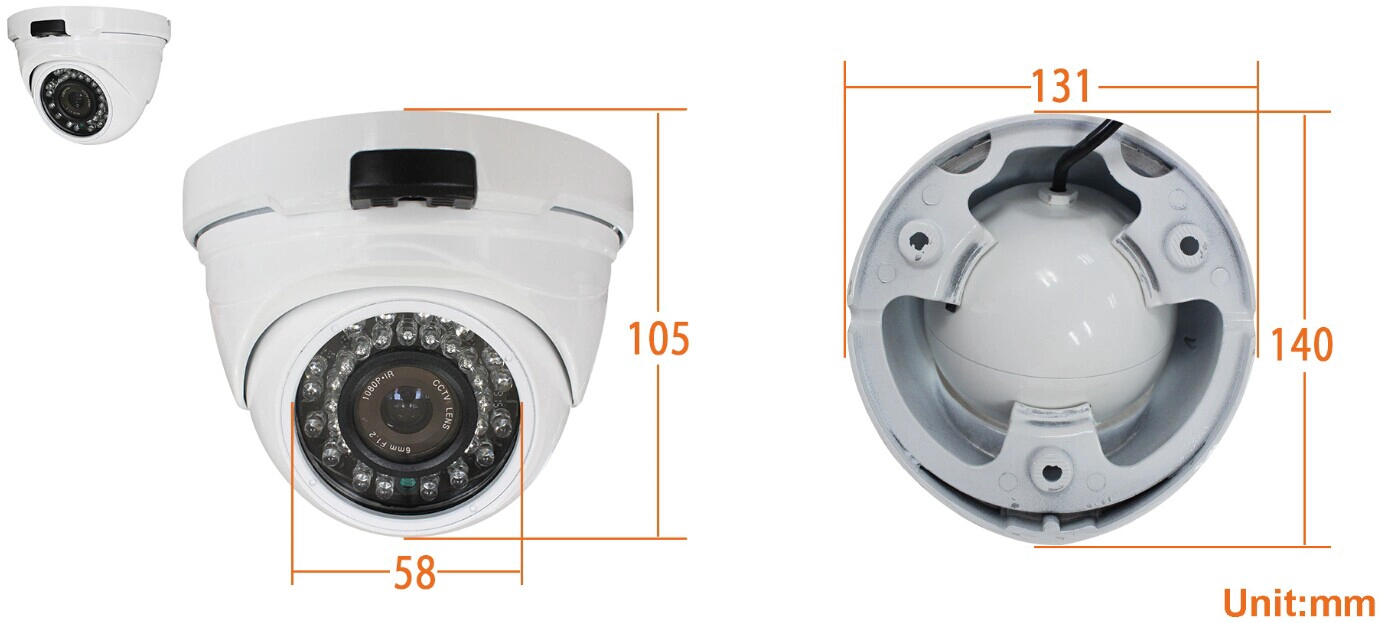 Dimensions & Size: MVT-AH34 model (Fix Lens-- smaller )