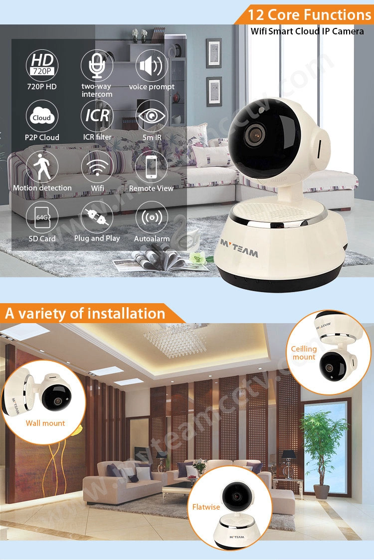 Best Small Network Video Surveillance Security CCTV HD Pan Tilt Wireless IP Camera(H100-Q6)