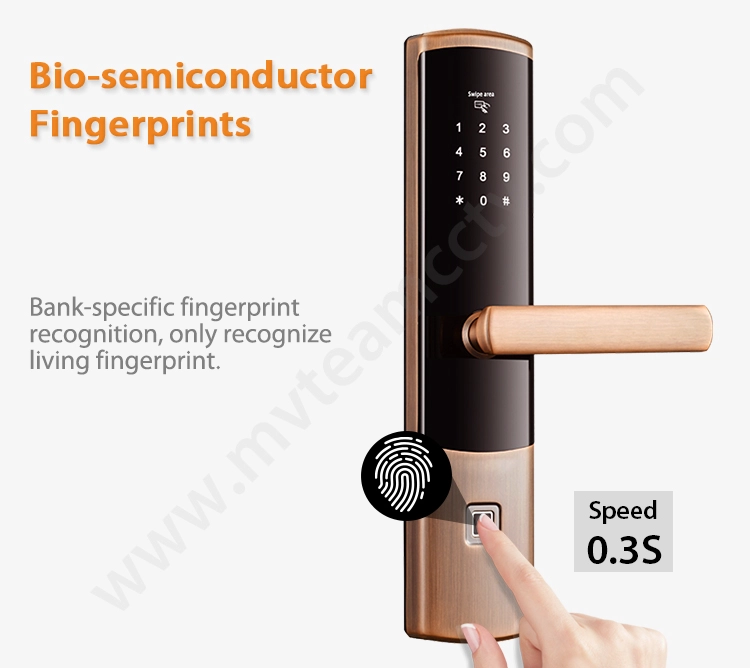 High Security Fingerprint Intelligent Remote Control Bluetooth Door Lock With APP