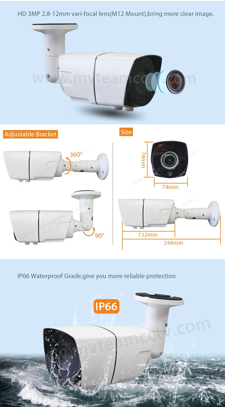 China Waterproof IP66 Varifocal Lens AR(antireflection) Panel Infrared AHD camera(MVT-AH18)