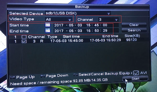 How to use USB flash disk to backup DVR video records(PAH51/53/55 series)?
