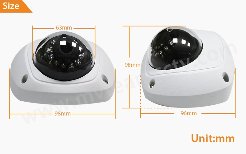 Vandal-proof HD AHD 2MP 1080P Night Vision Infrared Car Camera for Bus, Metro