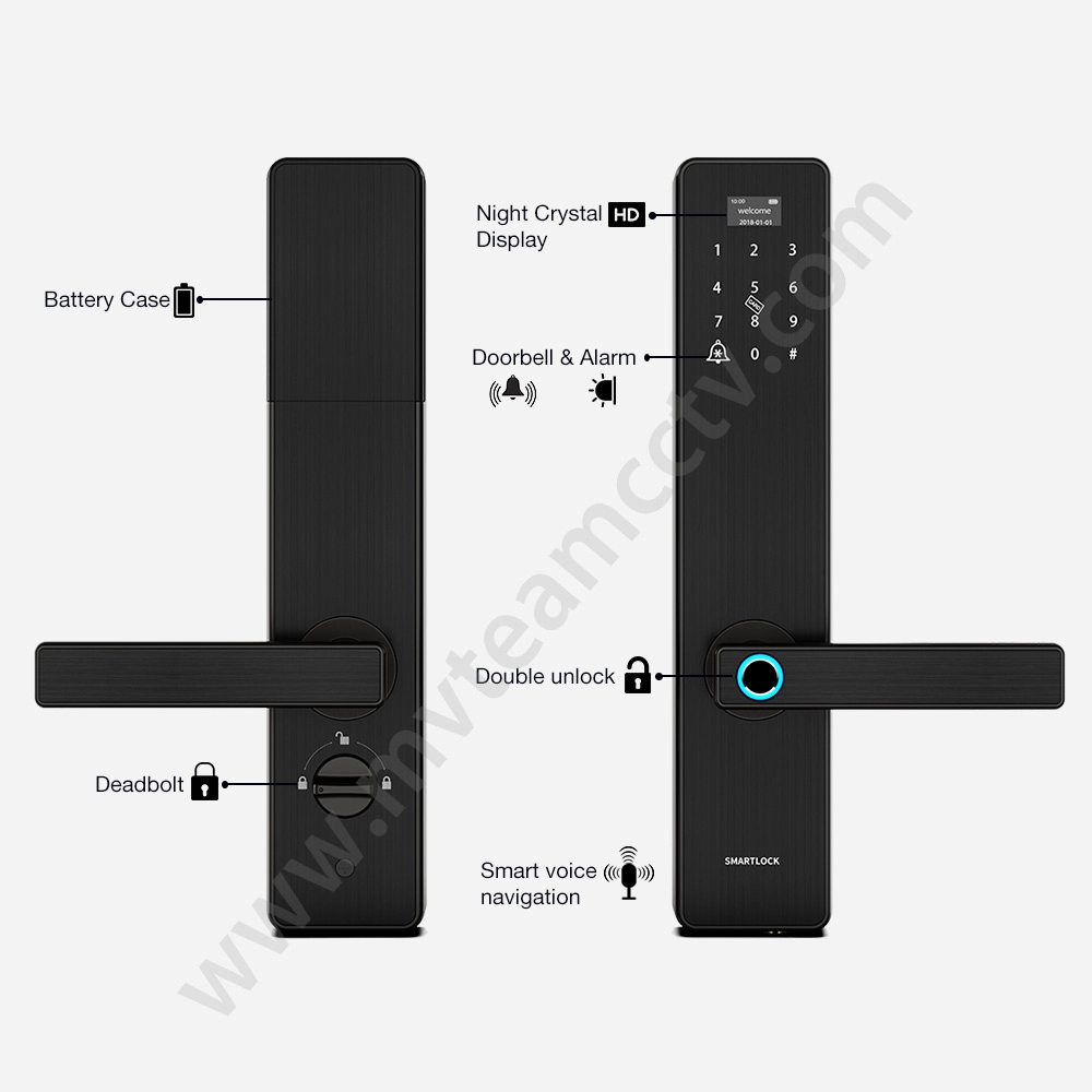 High Level Battery Powered Biometric Fingerprint Scanner Door Lock For Safe with Backup Keys