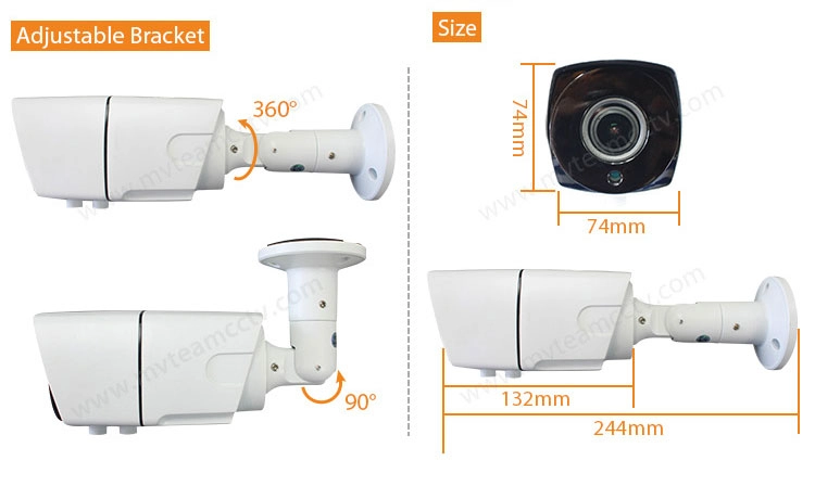 Custom-made H.265 4MP 3MP Bullet POE IP Camera with Vari-focal Lens(MVT-M1892)