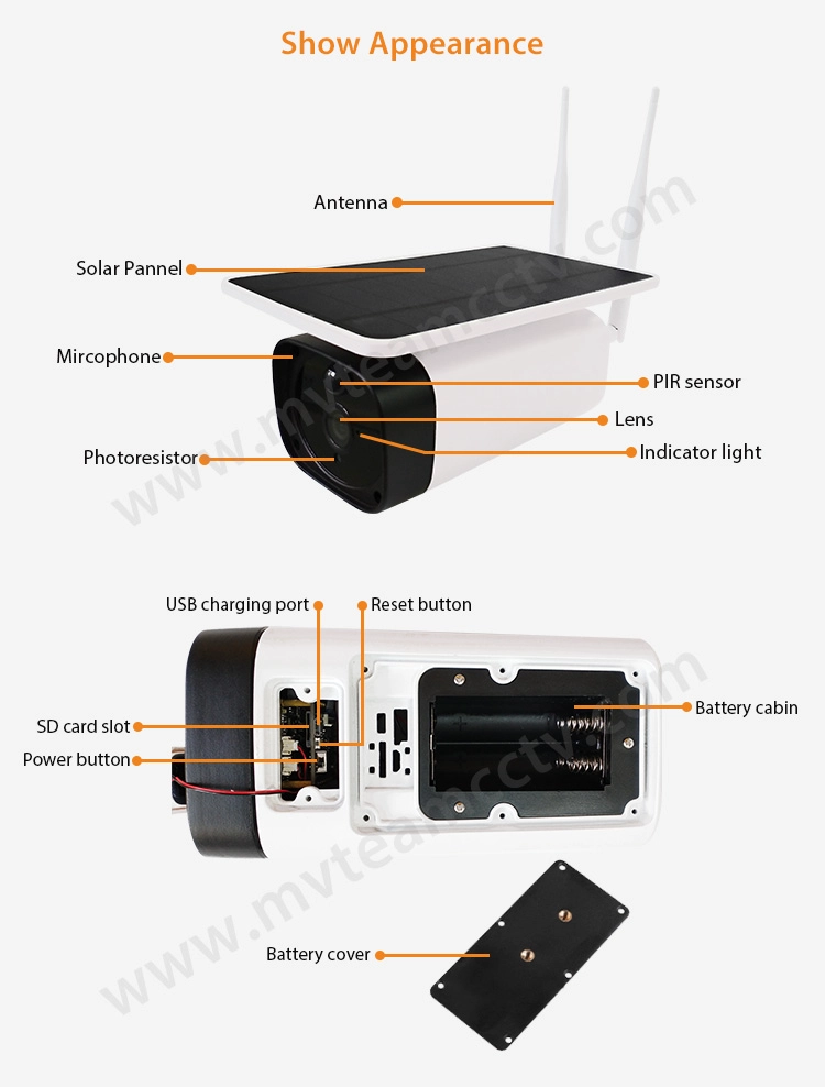 2020 Wireless Waterproof Outdoor 4G WiFi Solar Camera 1080P PIR Two-way Audio Solar Panel Powered Battery Security Camera 