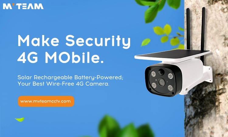Wireless PIR Starlight 4G Solar Camera Waterproof IP67 Solar Powered Battery Security Camera Support LTE GSM SIM Card
