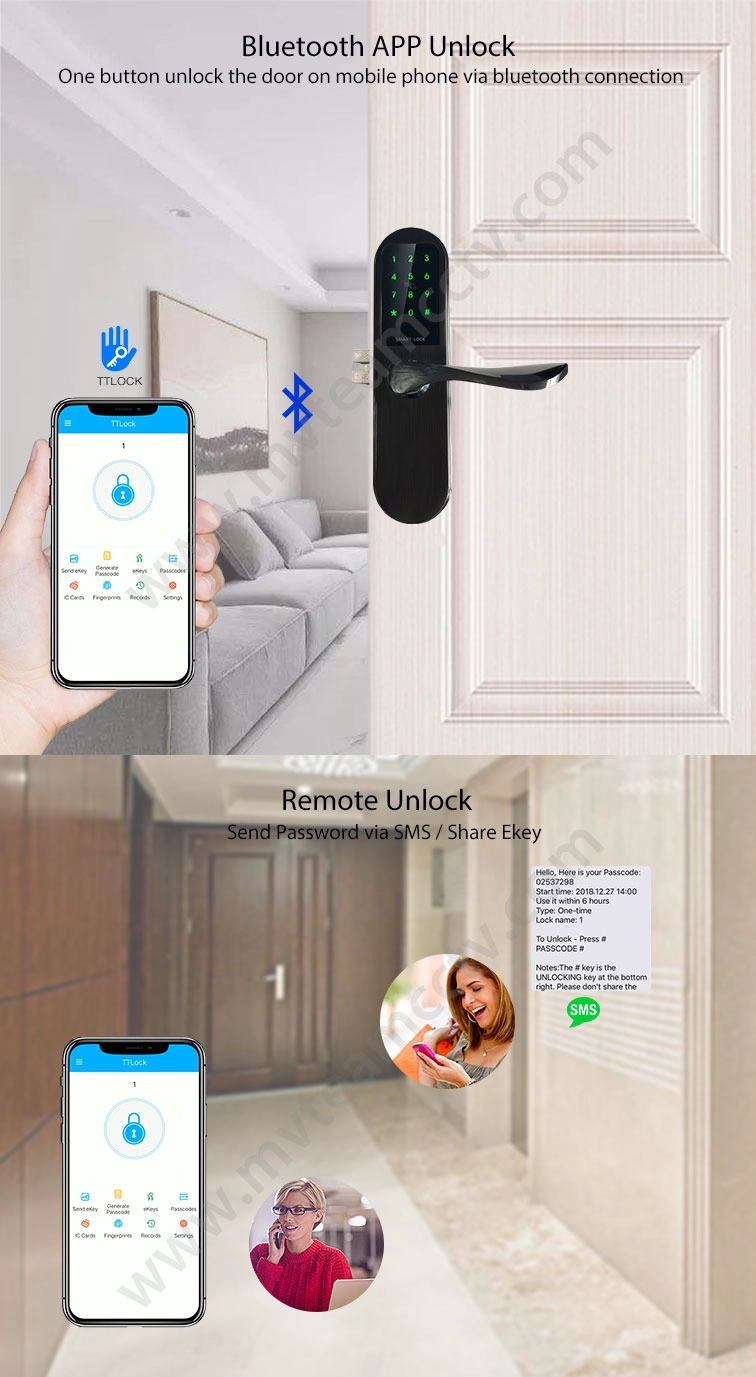 Smart Door Lock System Keyless Digit NFC WiFi APP Bluetooth Door Lock For Home Apart Hotel