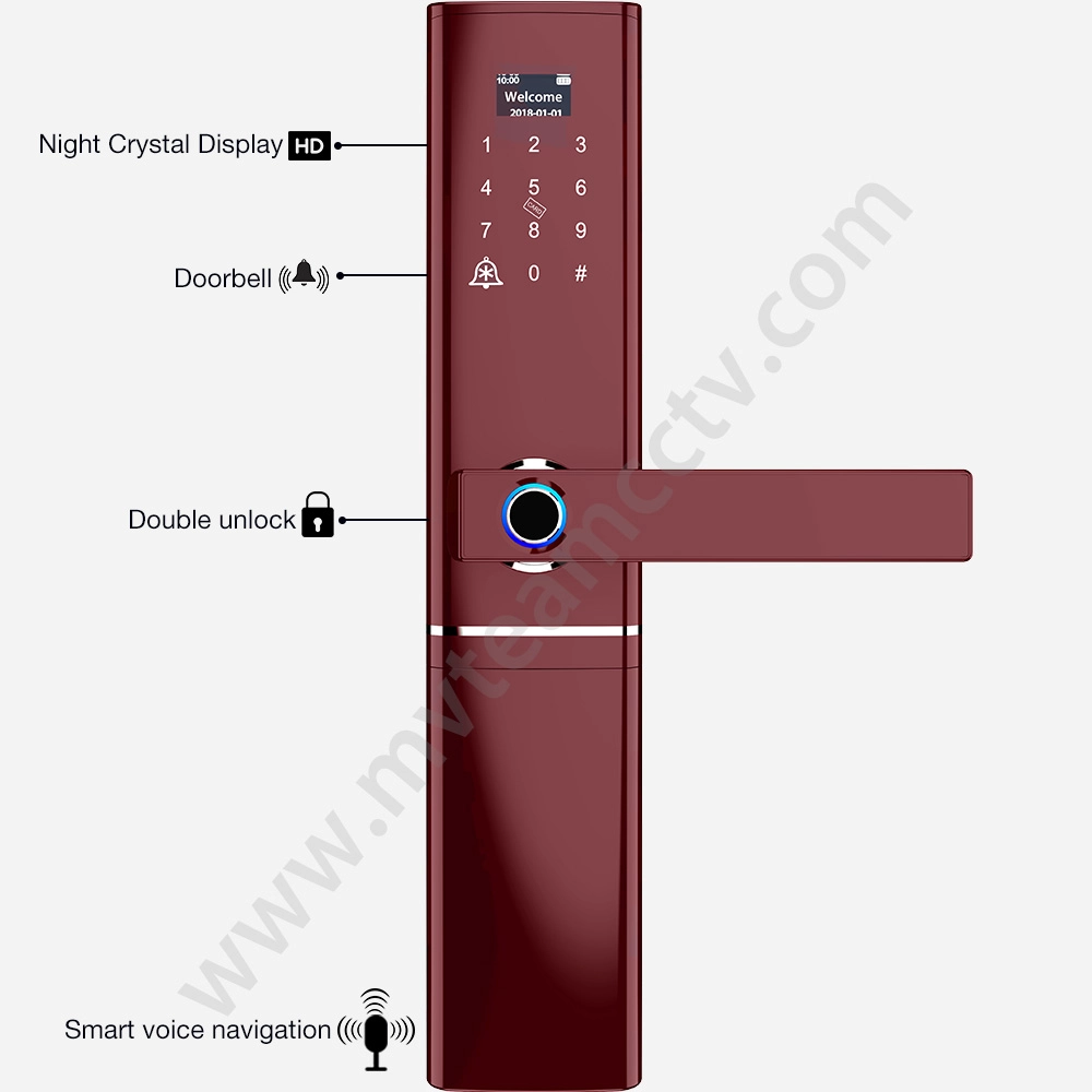 Smart Door Knob Lock Fingerprint Card Code Key Double Locks Self Locking Door Knob Price
