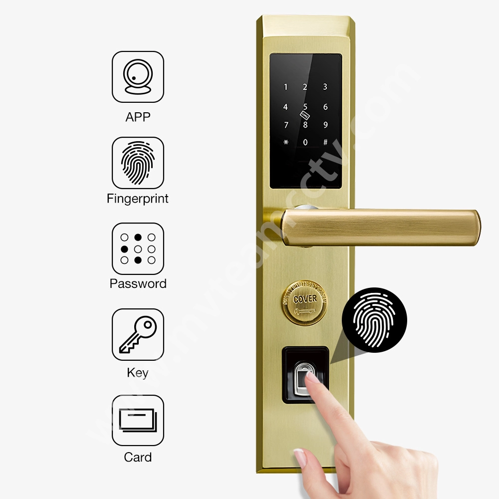 Phone Door Lock For Home Hotels Apartment Fingerprint Keyless Entry Door Lock with Bluetooth Enabled, Auto Lock, Battery Backup