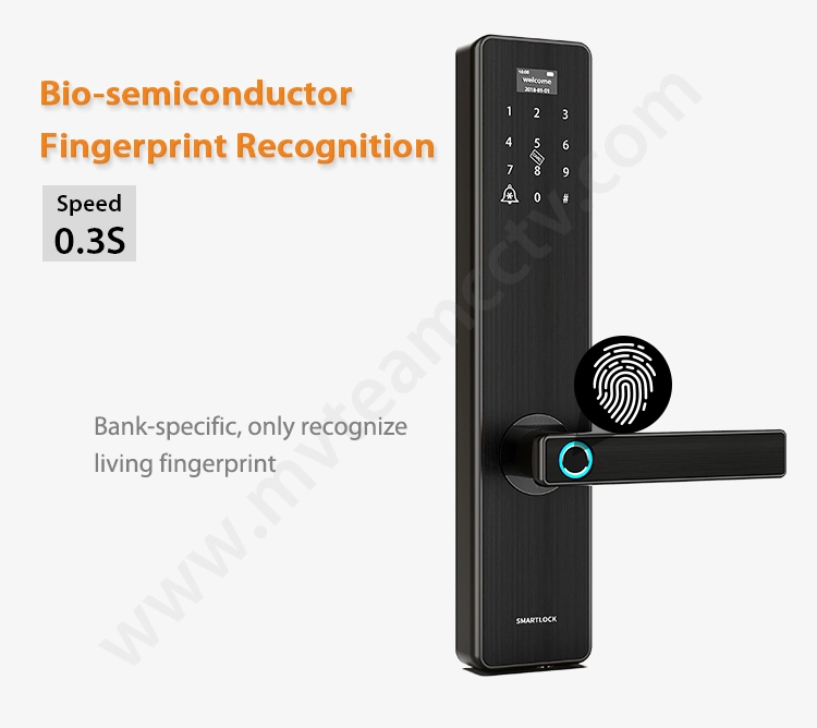 High Level Battery Powered Biometric Fingerprint Scanner Door Lock For Safe with Backup Keys