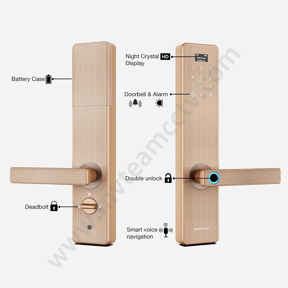 Advanced Home Security Locks Fingerprint Smart Door Lock with Doorbell and Anti-theft Alarm