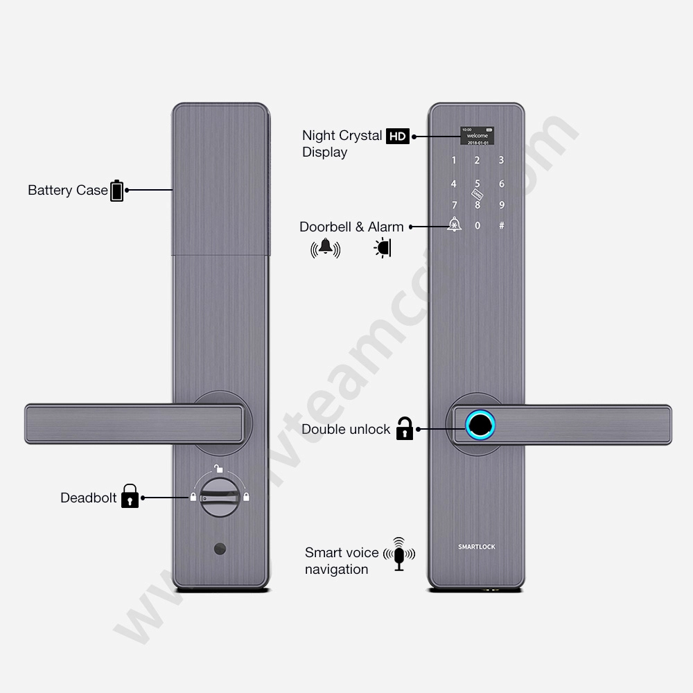 Door Safety Lock Best Tech Smart Fingerprint House Entrance Door Locks with Beep Alarm