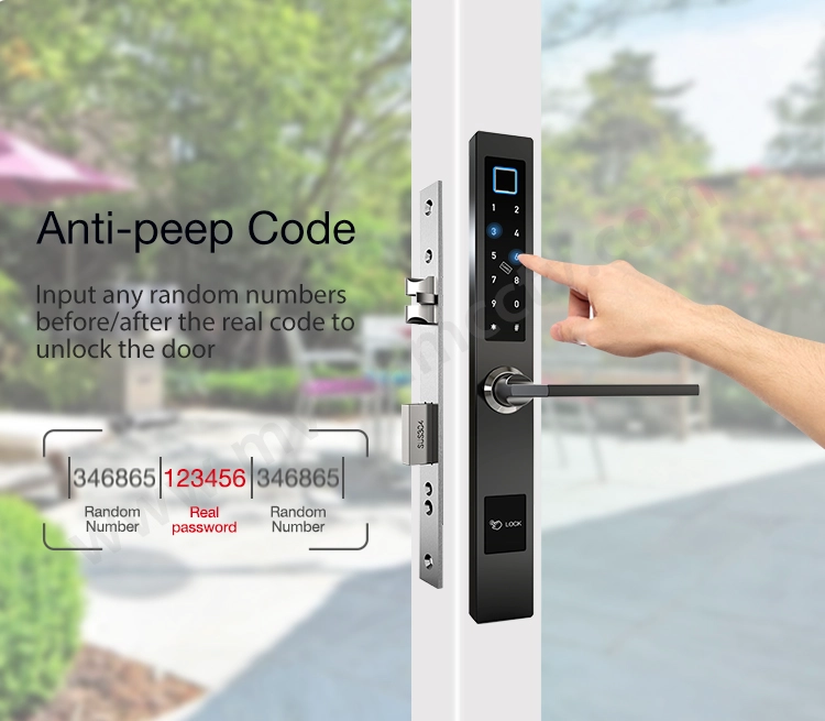 Slim Smart Lock For Aluminum Glass Door TTLock APP Smartphone Control WiFi Wireless Remote Fingerprint Door Lock