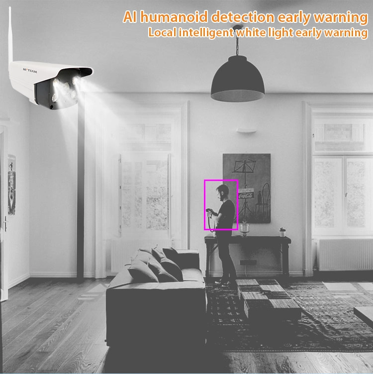 Telecamera IP WiFi per esterni AI Rilevazione umanoide Avviso tempestivo Impermeabile HD 2MP 1080P CCTV Telecamera di sicurezza intelligente