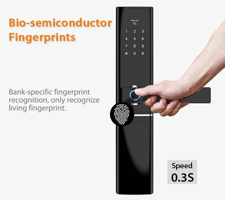 Remote SMS APP WiFi Bluetooth Phone Control Smart Lock Keyless Card Code Fingerprint Door Lock For Home, Office, Hotel, Airbnb, Villa