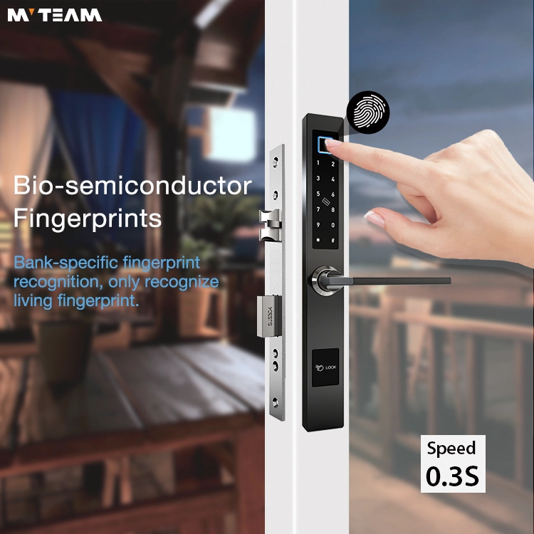 Smart Lock sottile per porta in vetro in alluminio TTLock APP Smartphone Control WiFi Wireless Remote Remote Fingerprint Lock Door Lock