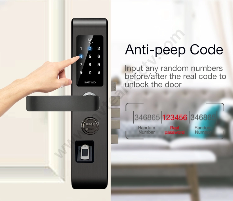 Inteligentna blokada przednich drzwi WiFi Bezpieczne i inteligentne życie bez użycia klucza Luksusowa blokada linii papilarnych Bluetooth Smart Smart ze stali nierdzewnej