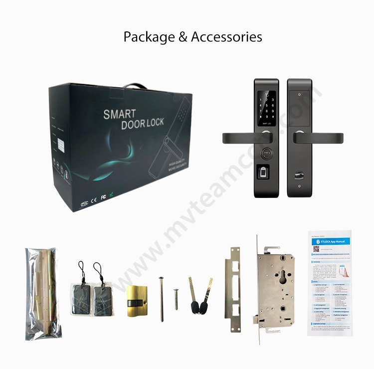 Inteligentna blokada przednich drzwi WiFi Bezpieczne i inteligentne życie bez użycia klucza Luksusowa blokada linii papilarnych Bluetooth Smart Smart ze stali nierdzewnej
