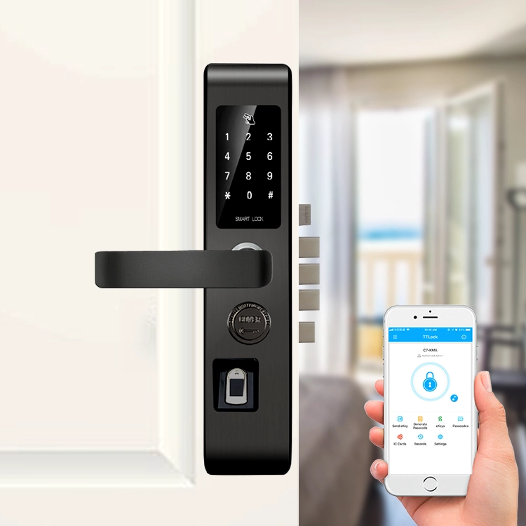 Inteligentna blokada przednich drzwi WiFi Bezpieczne i inteligentne życie bez użycia klucza Luksusowa blokada linii papilarnych Bluetooth Smart Smart ze stali nierdzewnej