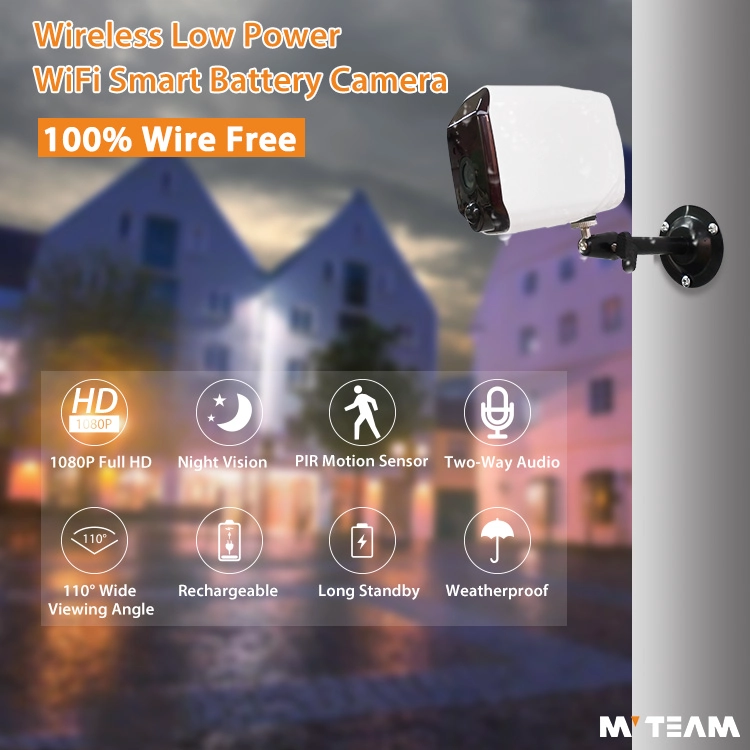 Telecamera di sicurezza IP impermeabile impermeabile per mini batteria wireless Telecamera WiFi per casa, ufficio, animali domestici, villa
