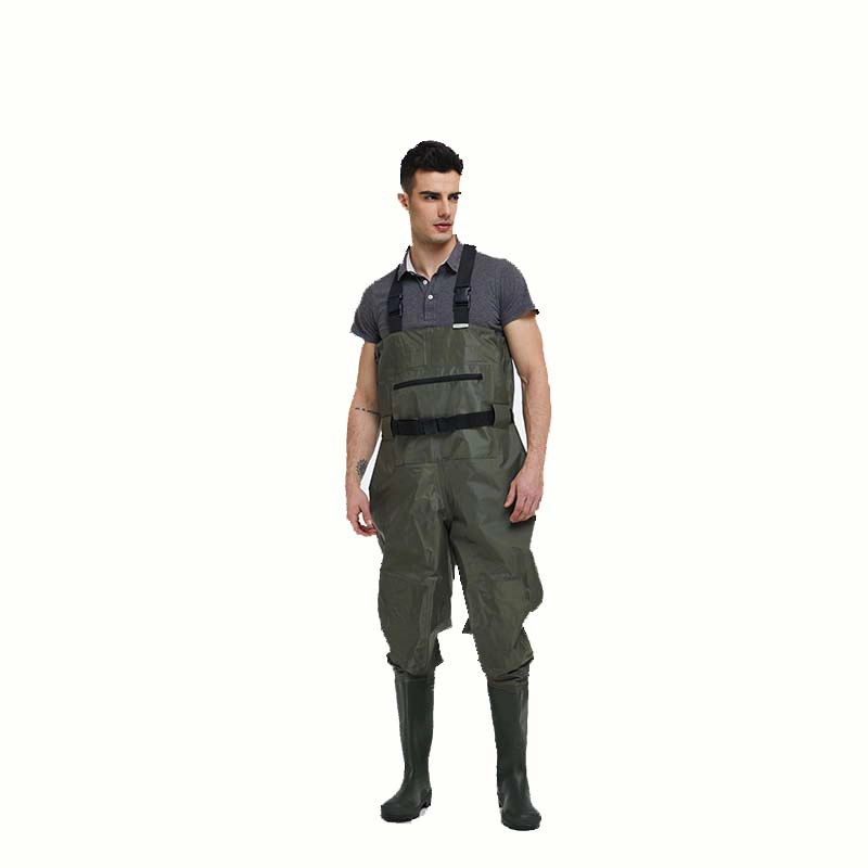 China CW005 Front zipper pocket 190T nylon PVC water proof fishing wader custom chest wader for men manufacturer CW005 Front zipper pocket 190T nylon PVC water proof fishing wader custom chest wader for men