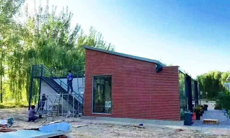 Construção pré-fabricada de restaurante com decoração interior de luxo