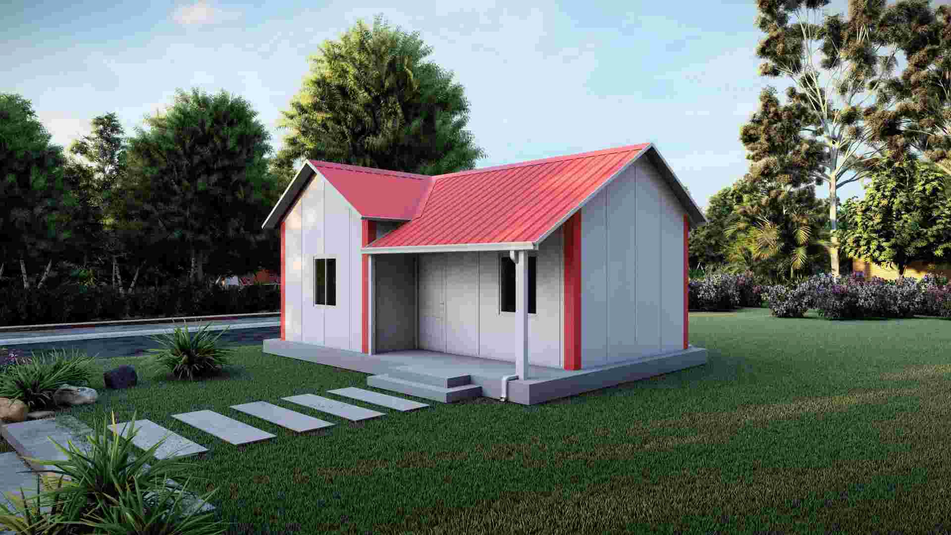 Heya-B02-A China Casa de paneles sándwich de 1 habitación lista para la venta