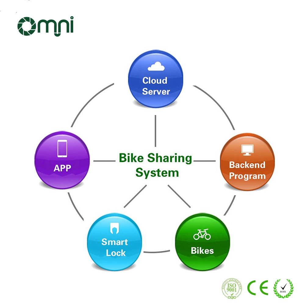 Приложение для отслеживания GPRS GPS Smart Bike Lock для системы обмена велосипедами