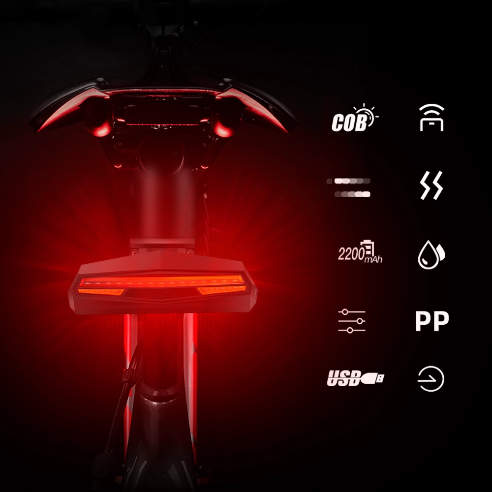 Lámparas de luces led con batería para ciclismo con control remoto multifunción de alta calidad, luces de advertencia led para bicicleta