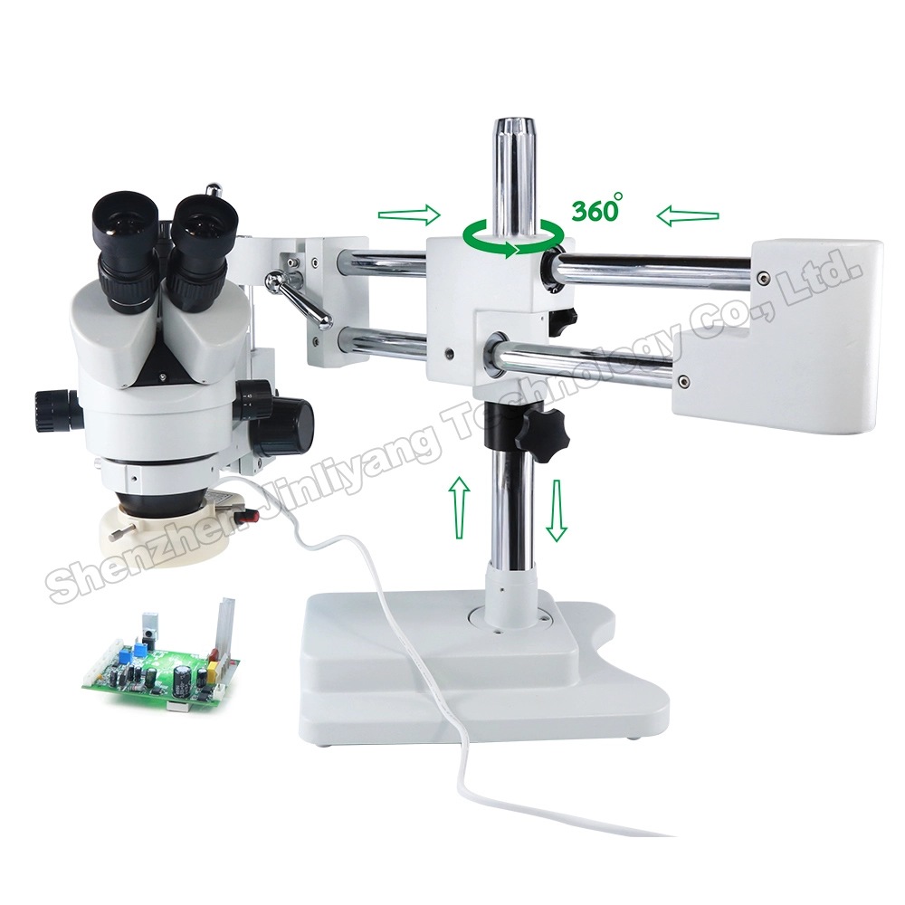BST-X7 3.5X 7X 45X 90X双臂可调节支架放大立体显微镜用于工业PCB检测维修
