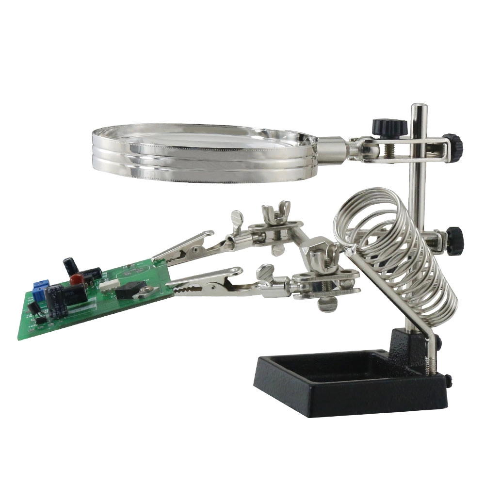 BEST-268Z Magnifying Glass 5X Magnifier Repair Tools Loupe Magnifying Tool Alligator Clip Soldering Solder Iron Stand