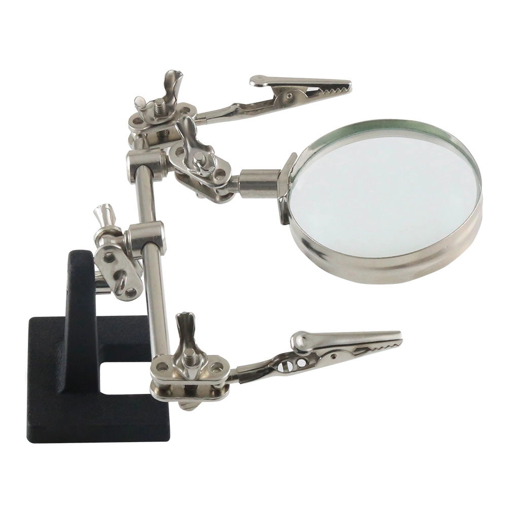 BEST-168Z lupa herramientas de reparación de lupa 5X lupa herramienta de aumento clip de cocodrilo soldadura soporte de hierro
