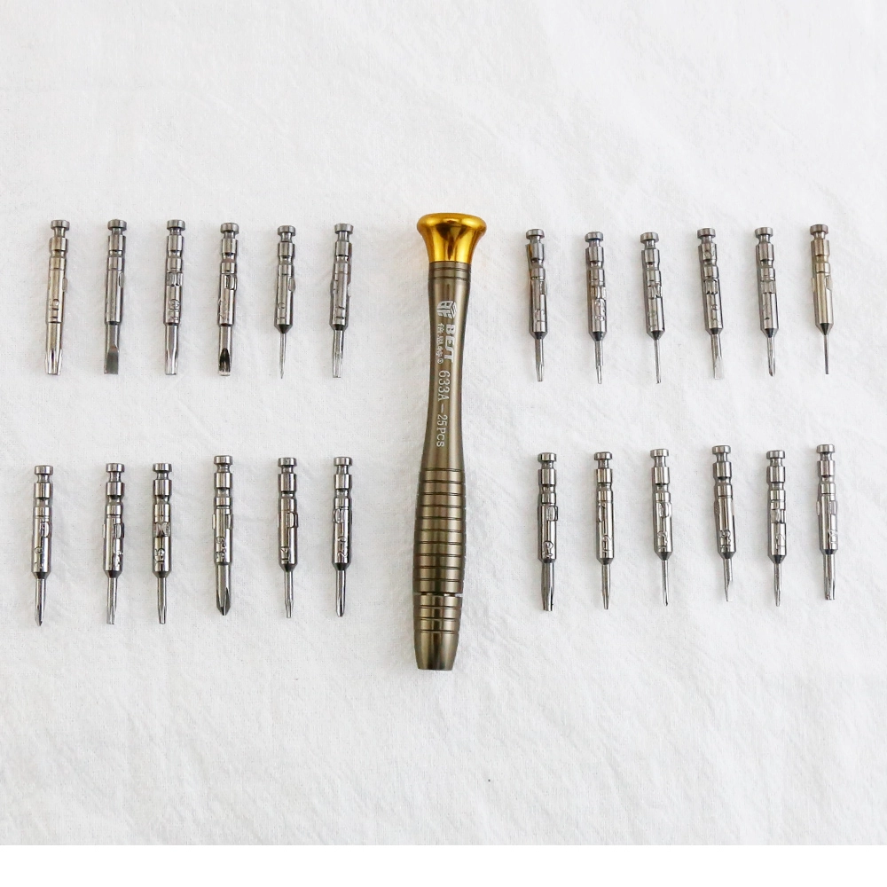 Kit d'outils de réparation de main BEST-633A 25 en 1 mini-tournevis de poche pour télécommande pour ordinateur portable Réparation PC