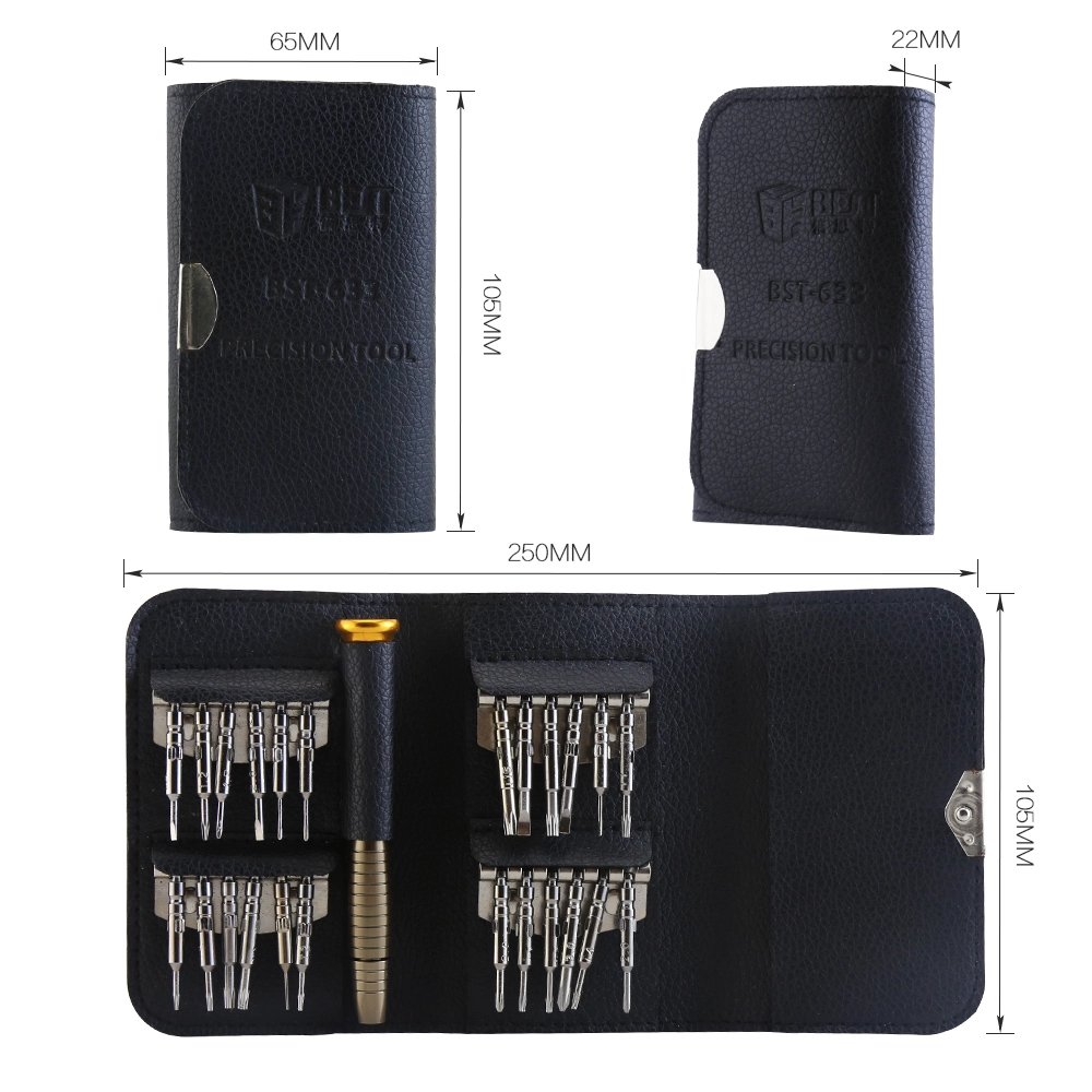 Kit d'outils de réparation de main BEST-633A 25 en 1 mini-tournevis de poche pour télécommande pour ordinateur portable Réparation PC