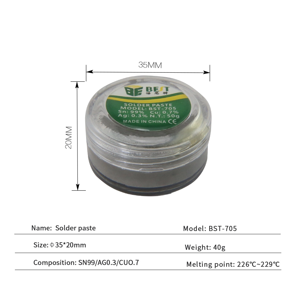 BEST-705 Bleifreie Marken-Silber-Zinn-Lötpaste
