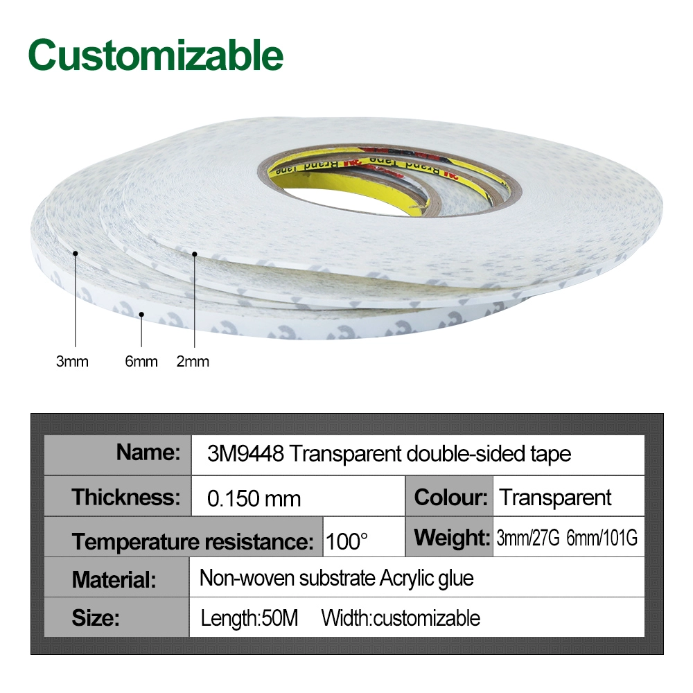BESTE NEUE 3M starke klebrige transparente doppelseitige Klebeband 2mm-10mm 50m Länge für die Reparatur von zu Hause Hardware
