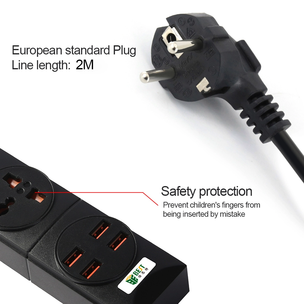 BKL-01 Prise européenne standard 2 Prise de courant triple avec prise USB standard européenne à 4 voies