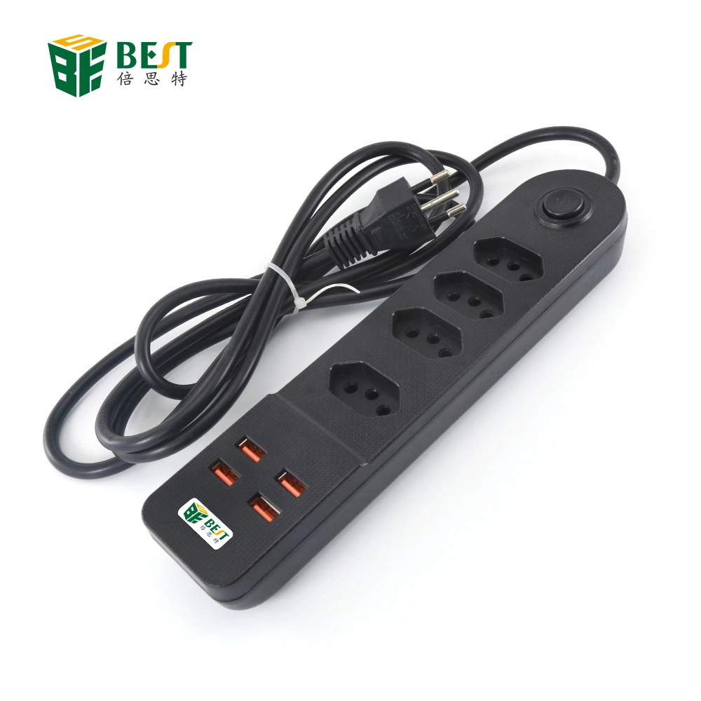 BKL-02 Brasilianischer Standardstecker, 3/4-fach Steckdose mit brasilianischer 4-fach USB-Erweiterungssteckdose