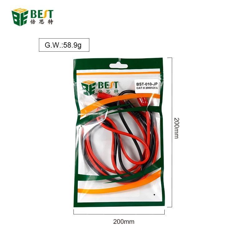 Fils de test supraconducteurs 2000V 20A Usine de Chine, Fils de test du fabricant avec pince crocodile, Fournisseurs de fils de test grossistes, BST-010-JP