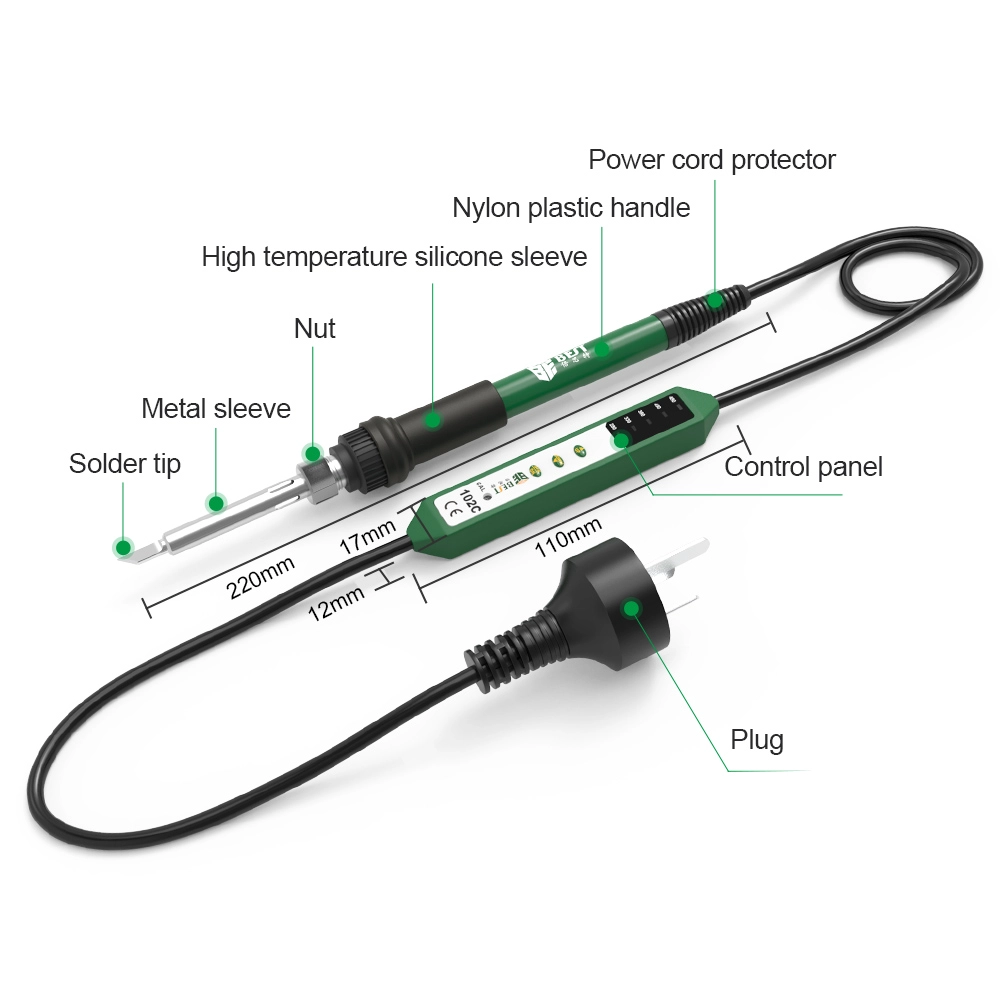 Soldering Iron China Factory, New Constant Temperature Controlled Electric Soldering Iron Manufacturer, Adjustable Temperature Soldering Iron Wholesalers, BST-102C