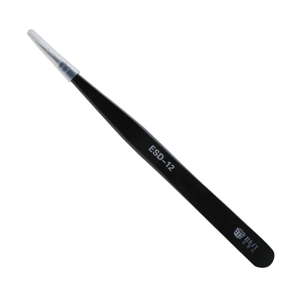 BST-12ESD Anti-static ESD Tweezers Kit Non-magnetic High Hradness Stainless Steel ESD Tweezers