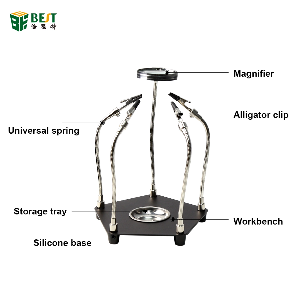 BST-268L Multi-Lötstation, die dritte Hand unterstützt 3x USB-LED-Lupe-Lampe für das PCB-Schweißgerät-Reparaturstation