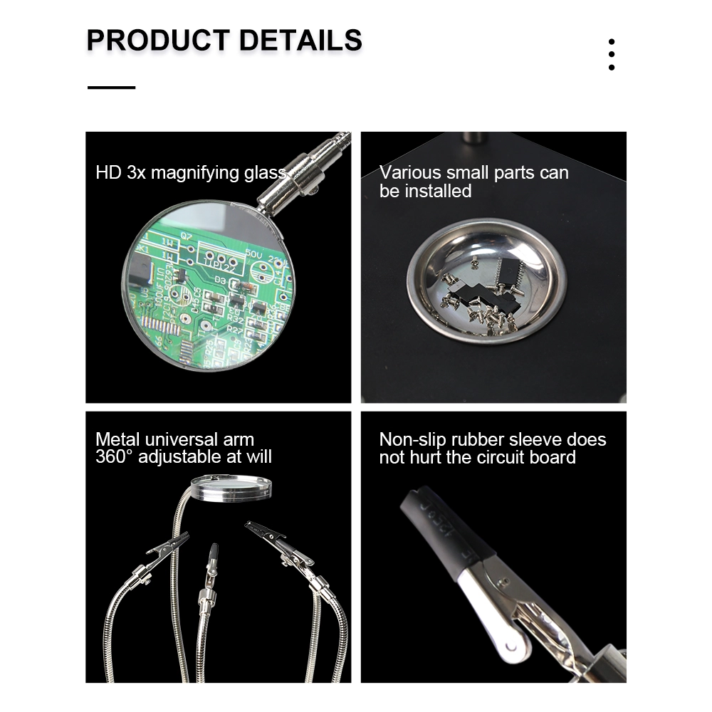 BST-268L Multi-Lötstation, die dritte Hand unterstützt 3x USB-LED-Lupe-Lampe für das PCB-Schweißgerät-Reparaturstation