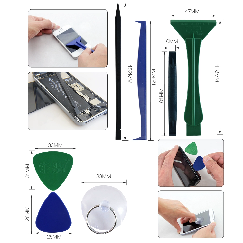 BST-288 12 en 1 Outils à main gratuits pour échantillons Outils de dissimulation Pry kit d'ouverture pour iPhone iPad Téléphone mobile