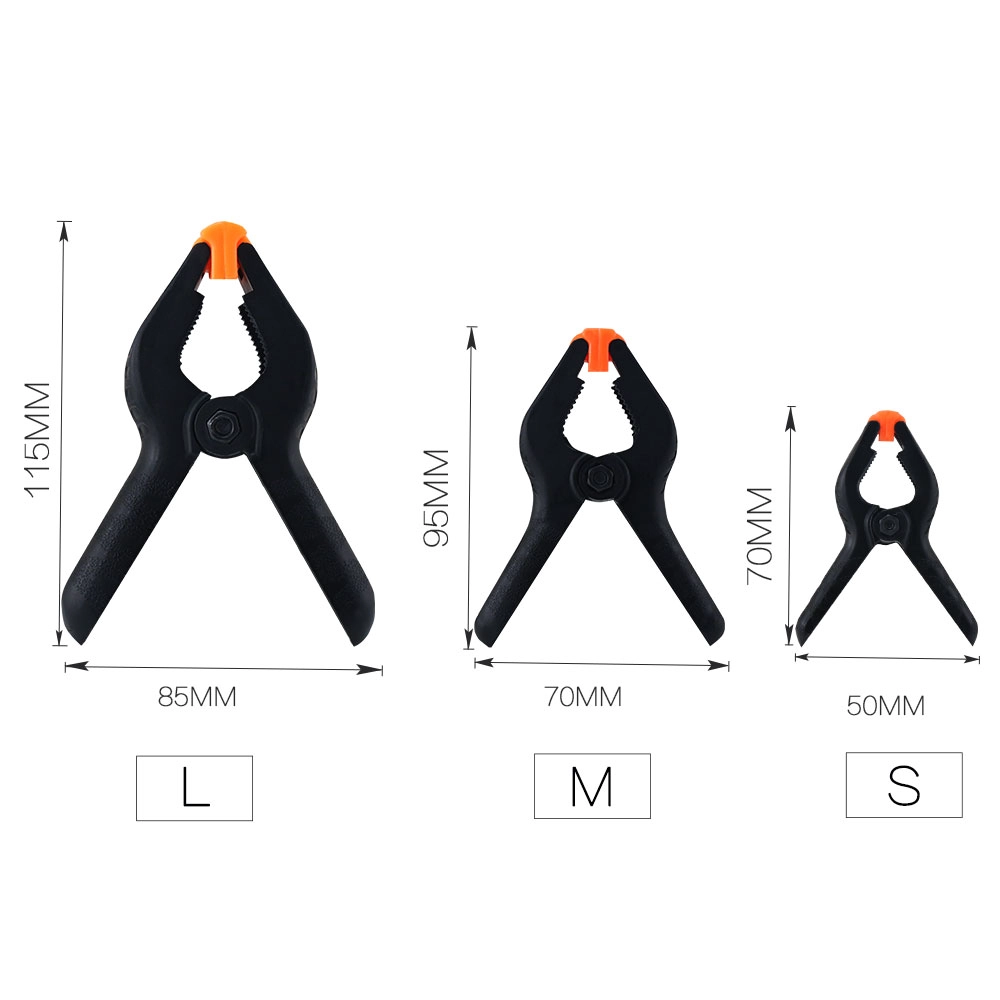 BST-310A 4pcs/lot Different size Plastic Nylon Spring Clamps Clip Tips Set for Paper Photo Backdrop Background Woodworking