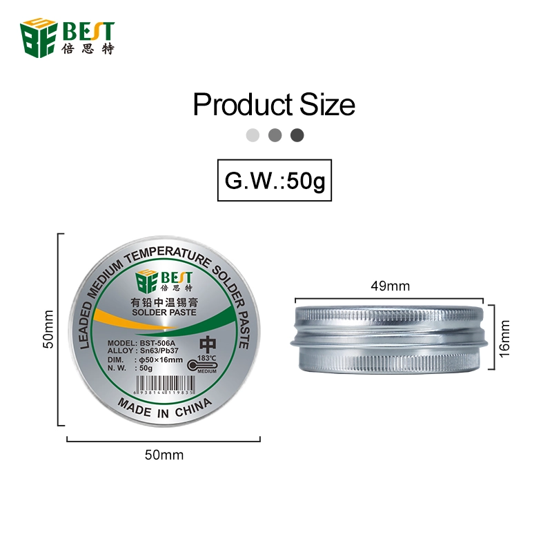 BST- 506A 50g 183 Degree soldering Paste Flux Solder tin Sn63/Pb37 For Soldering station iron circuit board SMT