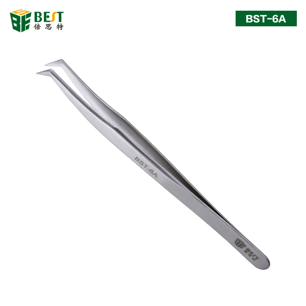 BST-6A Edelstahl-gebogene gebogene abgewinkelte Pinzette
